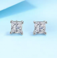 Moissanite Diamond Earrings 1.2CT Princess