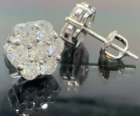 Iced Out Cluster Lab Diamond Earrings