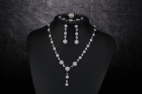 Set Of Jewelry Diamond Necklace Earrings