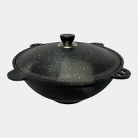 Cast Iron cauldron (dutch oven) with lid 4.5 L, flat bottom, marking "BARAKA"