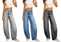 New Design Custom Women Baggy Denim