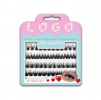 Pre Cut Handmade Superfine Band Clusters Eyelash Segments DIY Press On Lashes No Glue Needed Pre Bonded Adhesive Plant Fiber Box