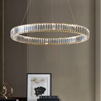 Modern Postmodern Round Ring Crystal Pendant