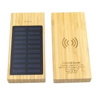 10000mAh Solar Bamboo Power Bank With