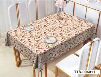  Flower Pattern Polyester Table Cloth Spill Proof Dust-Proof Wrinkle Resistant Table Cover for Kitchen Dining Tabletop Decoration (Rectangle/Oblong, 52" x 70" (4-6 Seats),RED,BLUE)