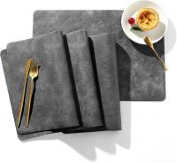  30*45/cmLeather Placemats and Coasters Heat Resistant Waterproof Oil-Proof Washable Table Mats for Indoor & Outdoor. Rectangular placemat and Coaster Set