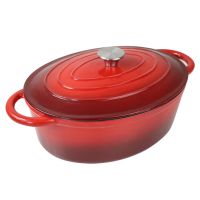 Oval shape induction casserole soup pot cast iron enamel cooking pot cast iron enameled casserole oval iron dutch oven