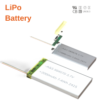 Li-Polymer Battery AS584070 3.7v 2000mAh LiPo Rechargeable Battery