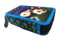 Bestseller OEM Speed Racer Cartoon stitched zipper Pencil case Print Logo Solid Color pencil Bag Portable Pen case box bag
