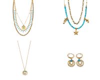 Turquoise Necklace Earrings Stainless Steel Jewelry