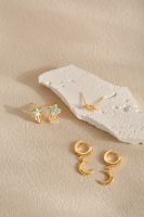 Star Earrings With 18k Gold Electroplated