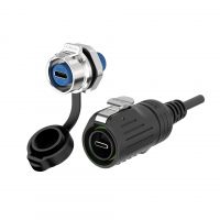 Quick Lock Waterproof Type C Connector, Water Resistant Type-C Plug with Cable Type C Socket