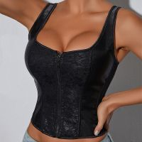 Jacquard Corset Top - Zip-Front Bustier