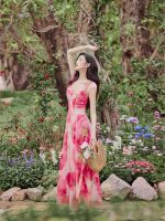 Peach Blossom Dress - Tiered Ruffle Maxi