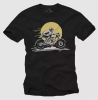 Motorcycle T-Shirt Mens Black - Print