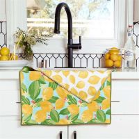 Wholesale Microfiber Cotton Linen Tea Towel With Hook Custom Logo Printed