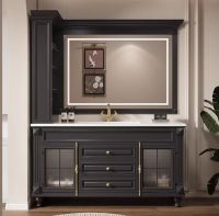 American - Style Oak Bathroom Cabinet Combination