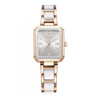 Fashion lady&#039;s watch square temperament alloy set quartz watch