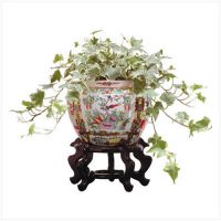 Oriental Fish Bowl With Stand Butterfly