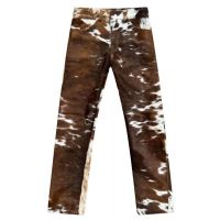 2025 Cream Calfskin Leather Pants Full