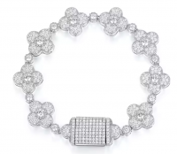 Full Pave Clover Statement Tennis Bracelet