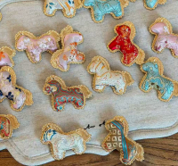 Traditional Chinese Song Brocade Pony Brooch