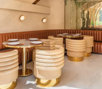 Commercial Leather Seat Booth Furniture Marble