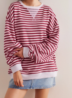 Women's Oversized Striped Sweatshirt