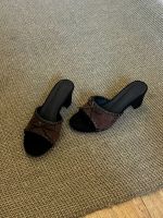 Women Bow Woven Strap Chunky Heel