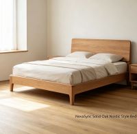 NovaSync Solid Oak Nordic Style Bed