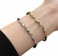 Twisted Chain Stainless Steel Bracelet (Gold