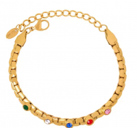Colorful Crystal Gold Plated Stainless Steel
