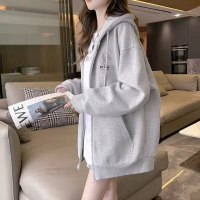 Hooded Sweatshirt With Embroidered Pattern, Women