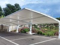 Double-Bay Cantilever Tensile Parking Canopy