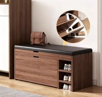 Entryway Shoe Storage Bench, Narrow Household Shoe Organizer with Soft Cushion, proof Hallway Shoe Changing Stool