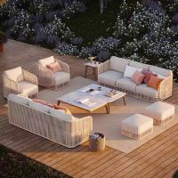 Aluminum Frame PE Rattan L-Shaped