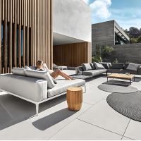Teak Wood Aluminum PE Rattan Modular