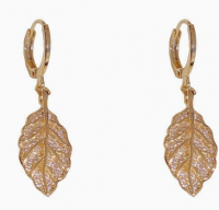 Gold/Silver Plated Leaf Drop Earrings
