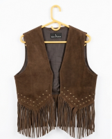 Handmade Genuine Suede Leather Fringe Vest