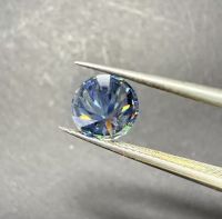 Round Brilliant Cut Blue Moissanite Loose