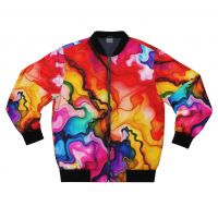 Colorful Abstract Marble Bomber Jacket,  Men