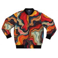 Abstract Swirl Bomber Jacket Ã¢ï¿½ï¿½ Colorful Retro