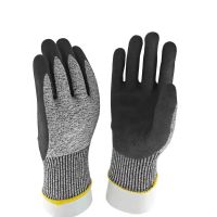 HPPE Sandy Nitrile Cut Resistant Safety