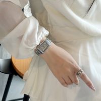Luxury Square Full Rhinestone Steel Watch
