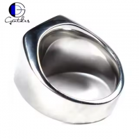 Gentdes Jewelry Stainless Steel Mens Geometric Engraved Blank Signet Ring Custom Stamp Ring Man Fine Jewelry for Dad Mens Gifts