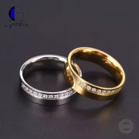 Gentdes Jewelry New Arrival Titanium Rings for Women Silver Gold Rings Crystal CZ Stone Jewelry for Women Girls