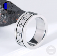 Gentdes Jewelry Minimalist Hypoallergenic Stainless Steel With Black Enamel Ring Tarnish Free Dainty Star Ring for Women Ring