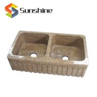 Travertine Flute Apron Marble Farmhouse Sink 