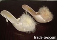 2011 feather bridal shoes  ivory bridal shoes  lady evening shoes