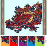 Rayon Screen Printed Fabric Piece Goods